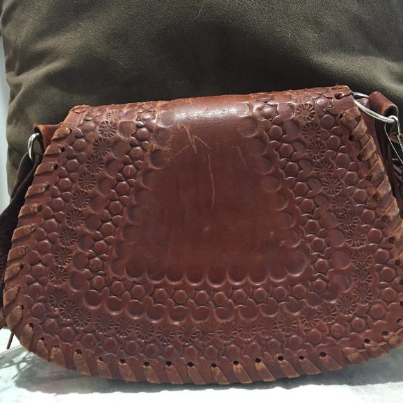VINTAGE LEATHER SADDLE HANDBAGS - Picture 3 of 8